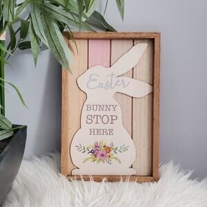 Ashland Easter Bunny Stops Here Easter Decor Plaque